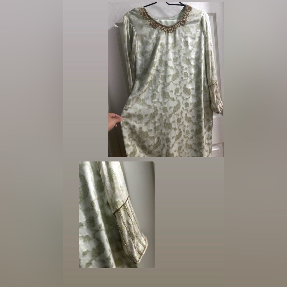 Elegant Green Patterned Dress